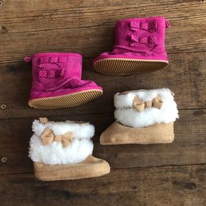 0-6M Baby Girl Winter Boot Bundle